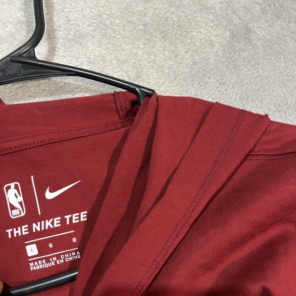 Cleveland Cavaliers Shirt Mens Large Red NBA Basketball Long Sleeve Nike Cotton - Picture 4 of 9